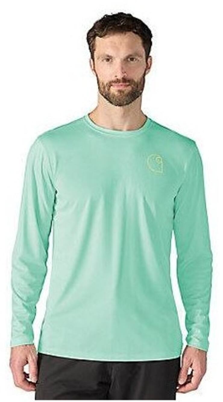 NWT Carhartt Force Sun Defender Relaxed LS Logo T-Shirt in Fresh Mint sz Medium